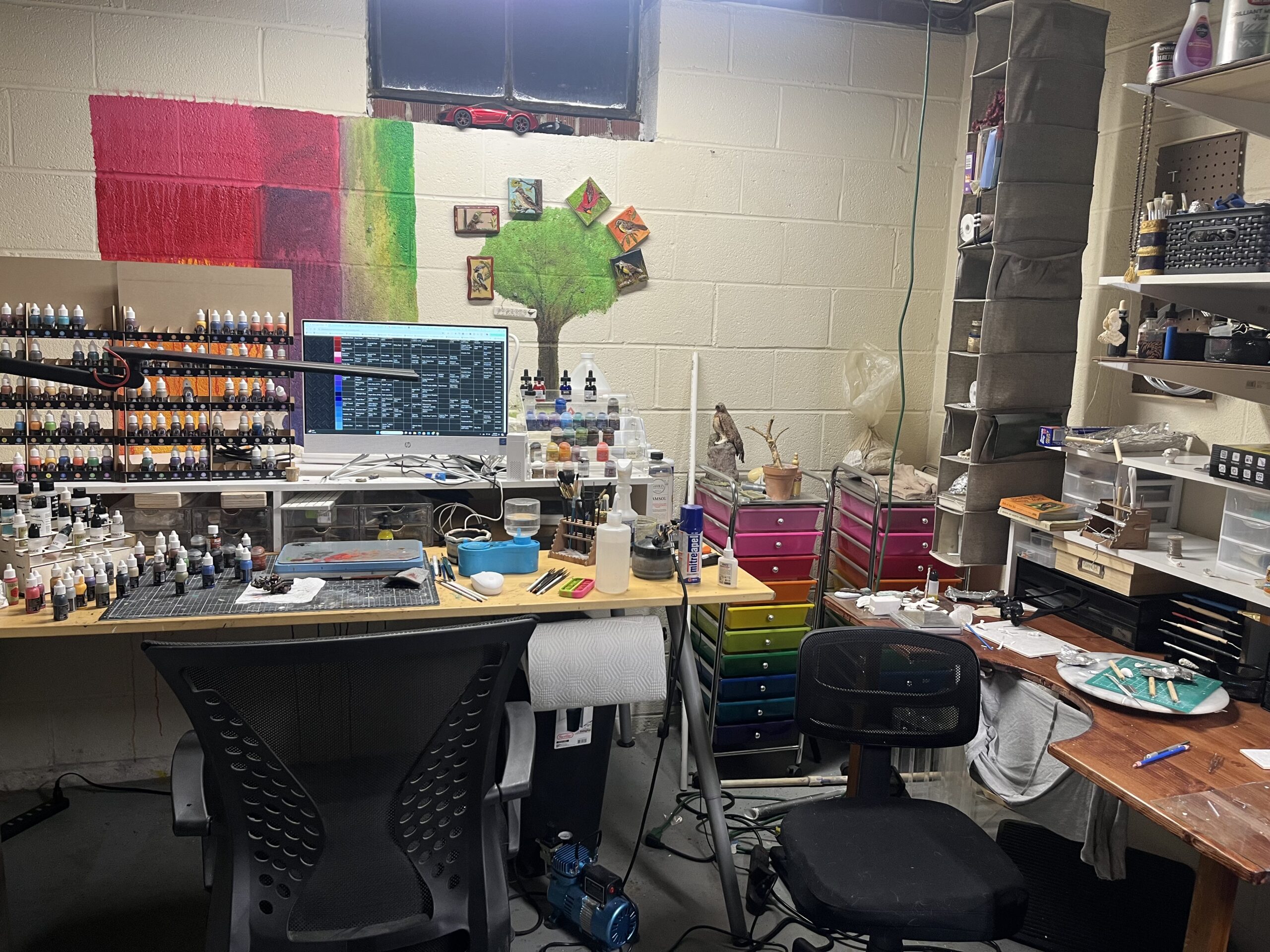 Workspace of smiling beagle studio